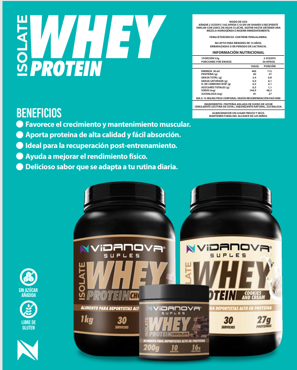 Proteina Iso Whey 1kg Chocolate