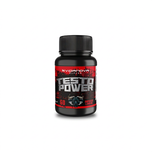 Frasco individual de Testo Power 1000mg 60 cápsulas Vidanova