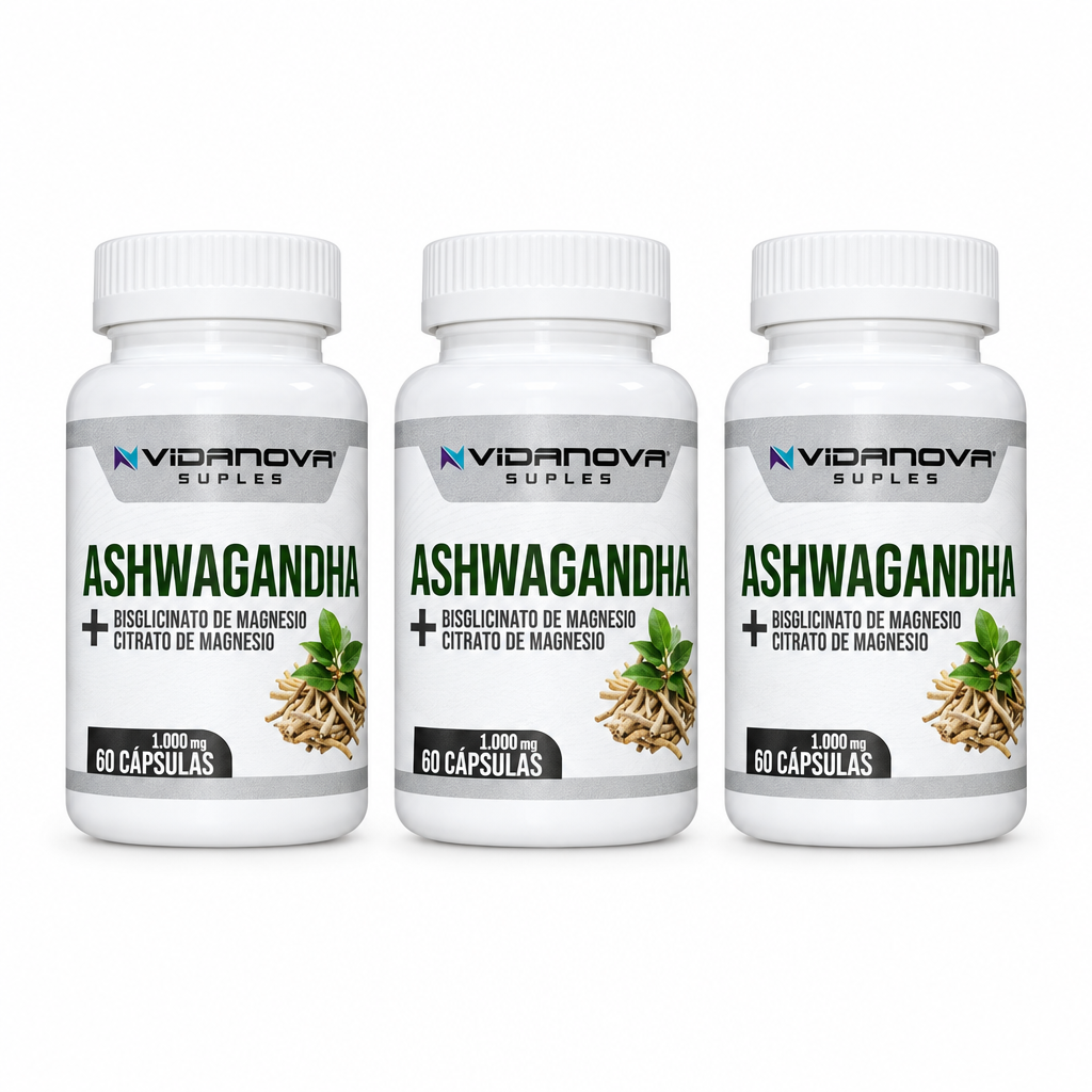 Pack de tres frascos de Ashwagandha Vidanova